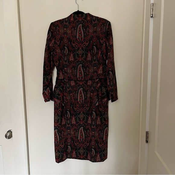 Exquisite 💯 Silk Vintage Hanae Mori Peplum Midi Dress - Picture 8 of 12